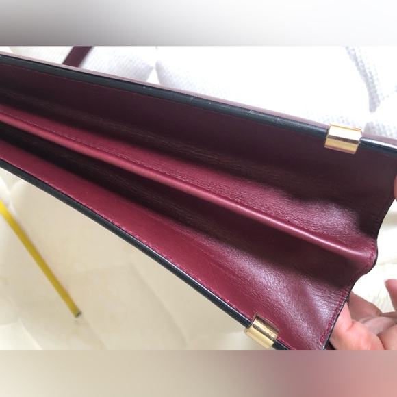 Vintage Mark Cross Italy Burgundy Leather Briefcase w/  Gold Hardware - Picture 12 of 15